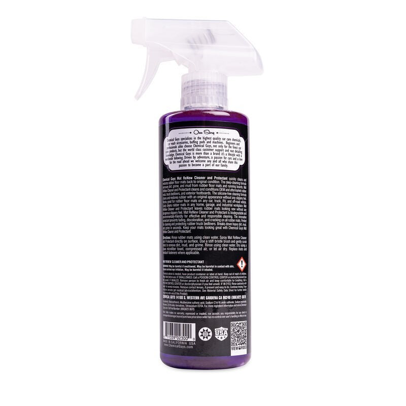 Chemical Guys Mat ReNew Rubber + Vinyl Floor Mat Cleaner & Protectant - 16oz (Case of 6)