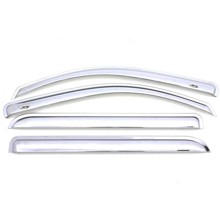 AVS 07-18 Jeep Patriot Ventvisor Outside Mount Front & Rear Window Deflectors 4pc - Chrome