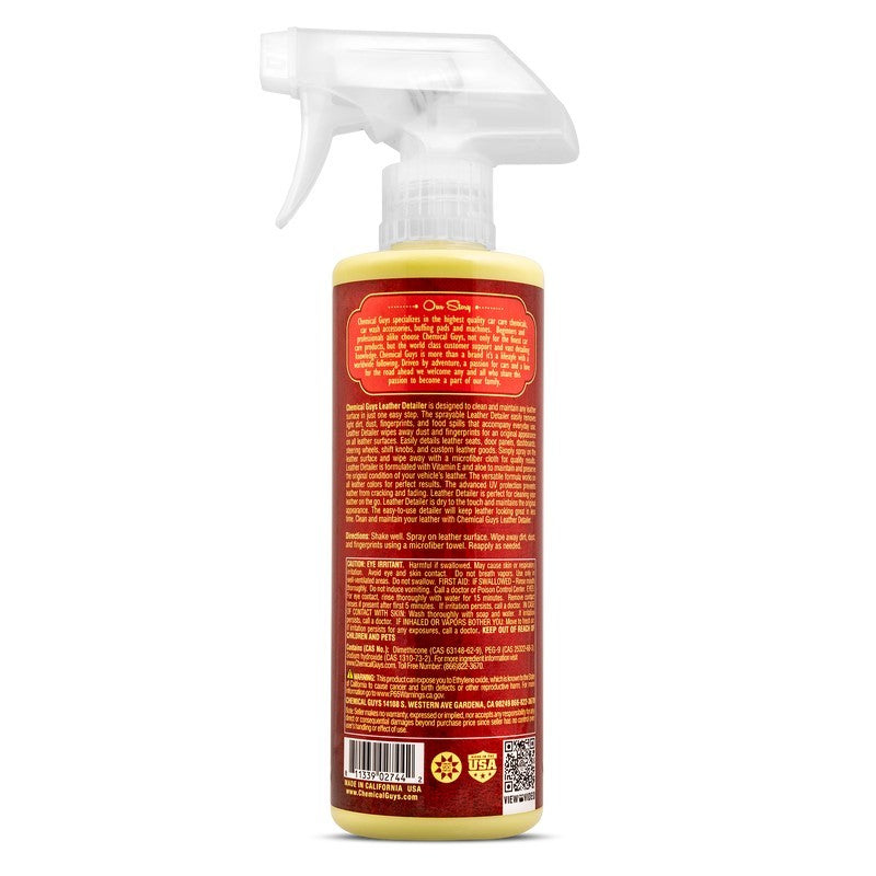Chemical Guys Leather Quick Detailer Care Spray - Matte Finish - 16oz (Case of 6)