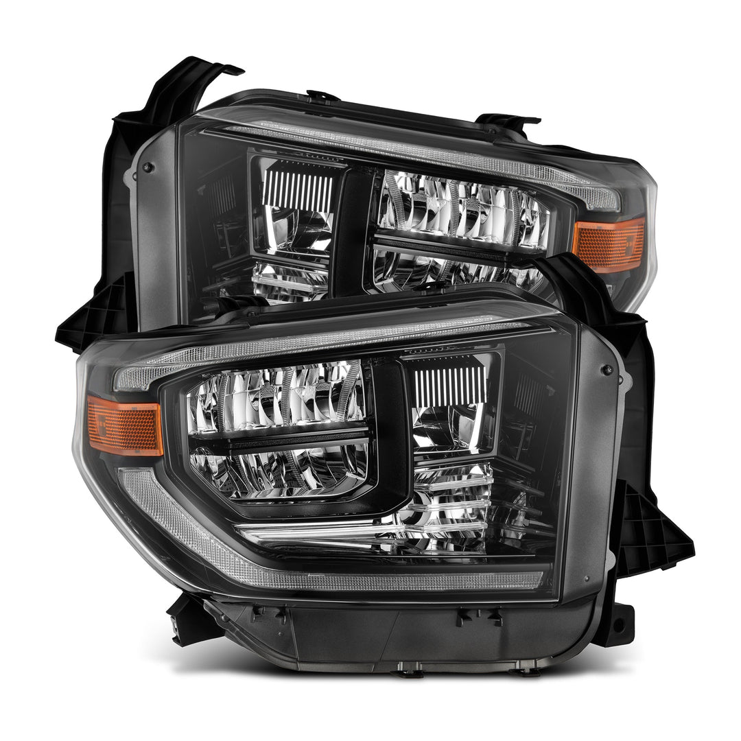 AlphaRex 14-21 Toyota Tundra MK II LUXX Series Crystal Headlights Alpha Black