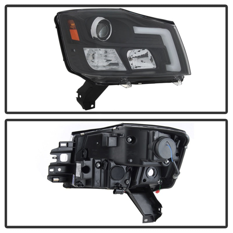 Spyder 04-15 Nissan Titan / 04-07 Nissan Armada V2 Projector Headlights - Black PRO-YD-NTI04-DRL-BK