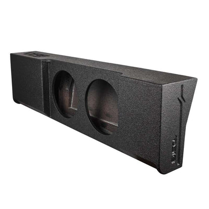 DS18 2x 12in Shallow Down Firing Underseat Ported Box Subwoofer Enclosure- Black Spray Paint Finish
