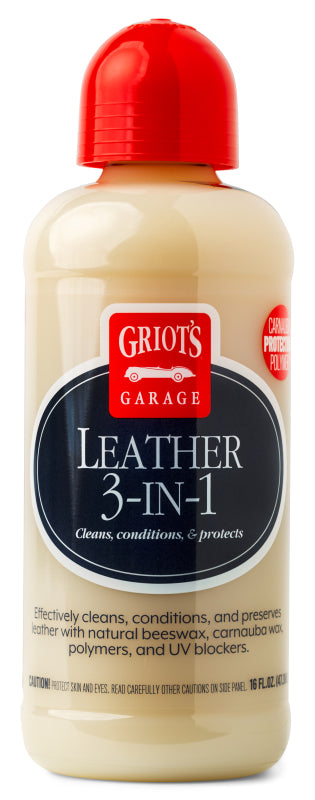 Griots Garage Leather 3-in-1 Cream - 16oz (Case of 6)