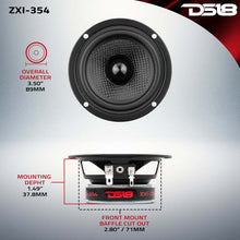 DS18 ZXI-354 3.5in 40 Watts RMS 4 ohm 1-Way Full Range Speaker w/ Kevlar Cones