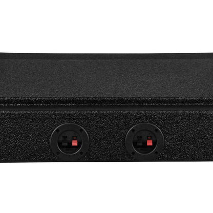 DS18 2x 12in Shallow Down Firing Underseat Ported Box Subwoofer Enclosure- Black Spray Paint Finish