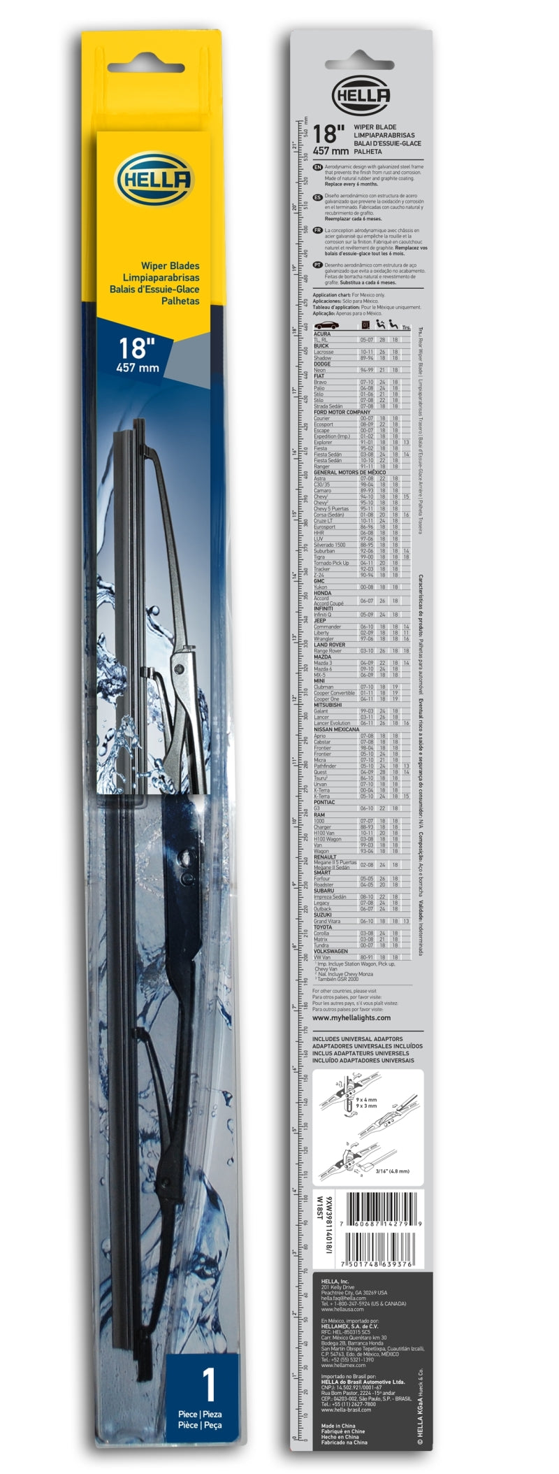 Hella Standard Wiper Blade 18in - Single