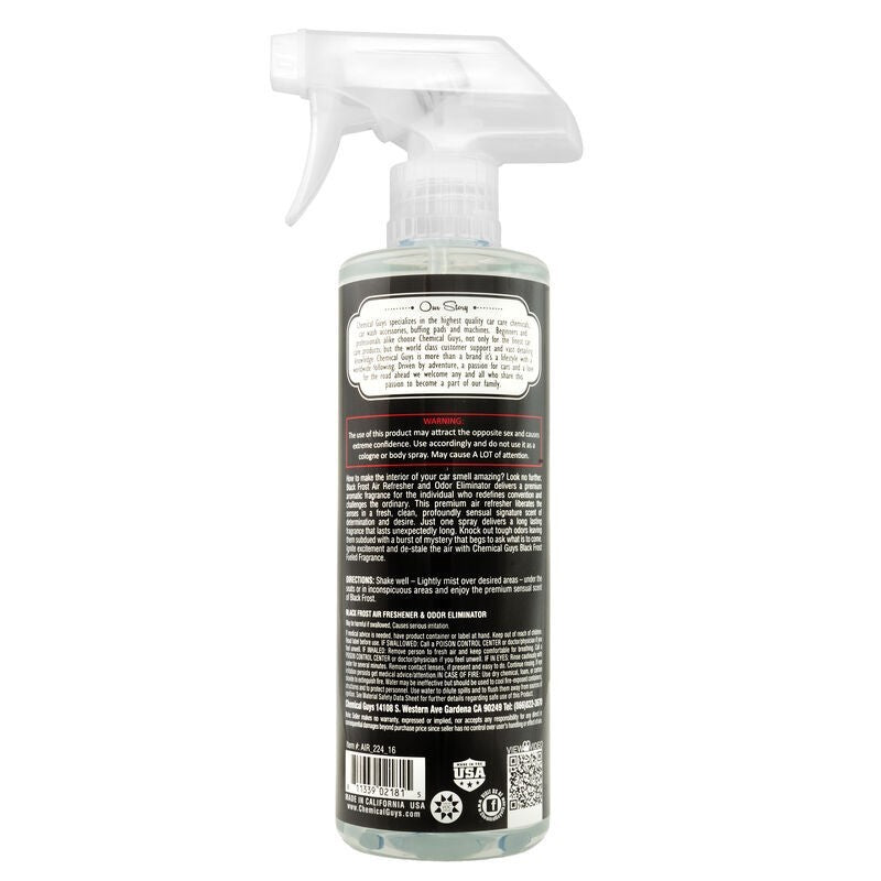 Chemical Guys Black Frost Air Freshener & Odor Eliminator - 16oz (Case of 6)