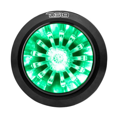 DS18 1.6in High Compression Neodymium Super Bullet Tweeter 140 Watts RMS 1in w/ RGB LED Lights