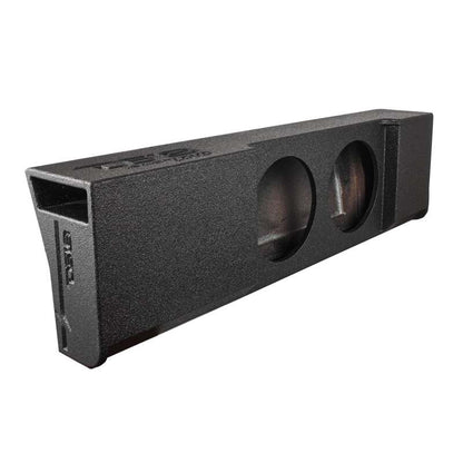 DS18 2x 12in Shallow Down Firing Underseat Ported Box Subwoofer Enclosure- Black Spray Paint Finish
