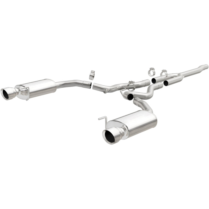 MagnaFlow Cat Back, SS, 2.5in, Street, Dual Split Polished 4.5in Tips 2015 Ford Mustang Ecoboost