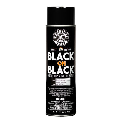 Chemical Guys Black on Black Instant Trim Shine Spray Dressing - 11oz (Aerosol) (Case of 6)