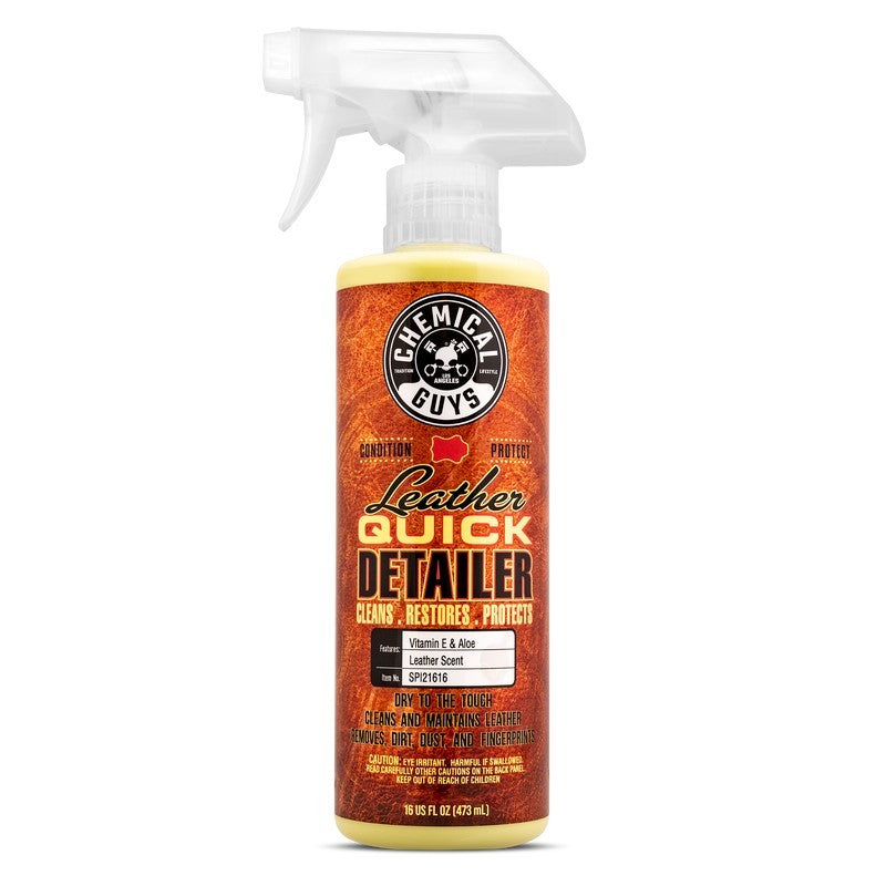 Chemical Guys Leather Quick Detailer Care Spray - Matte Finish - 16oz (Case of 6)