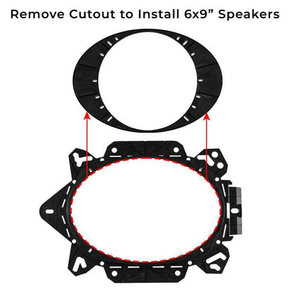 DS18 2015+ Universal OEM Mounting Bracket Cut Out for 6.5in or 6x9in Speaker Chevy/Toyota/Ford