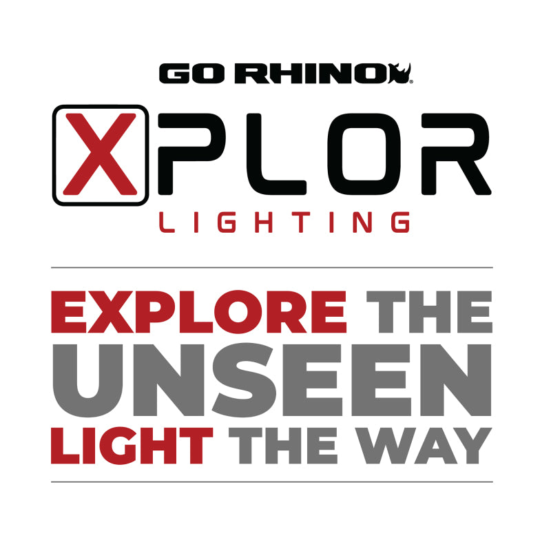 Go Rhino Xplor Bright Series Rectangle LED Flood Light Kit (Surface/Thread Std Mnt) 4x3 - Blk (Pair)