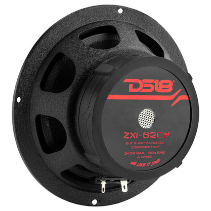 DS18 6.5in 80 Watts RMS 4 ohm 2-Way Component Speaker w/ Kevlar Cones