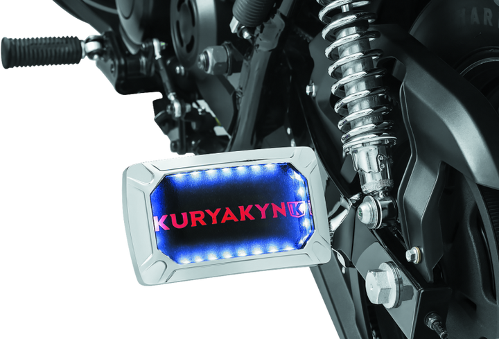 Kuryakyn Nova Curved Horizontal Mount Side License Plate Holder Chrome
