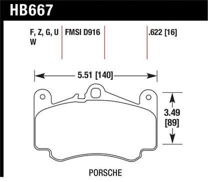Hawk 02-05 Porsche 911 Carrera 4 Turbo Look/Carrera 4S Front DTC-60 Brake Pads