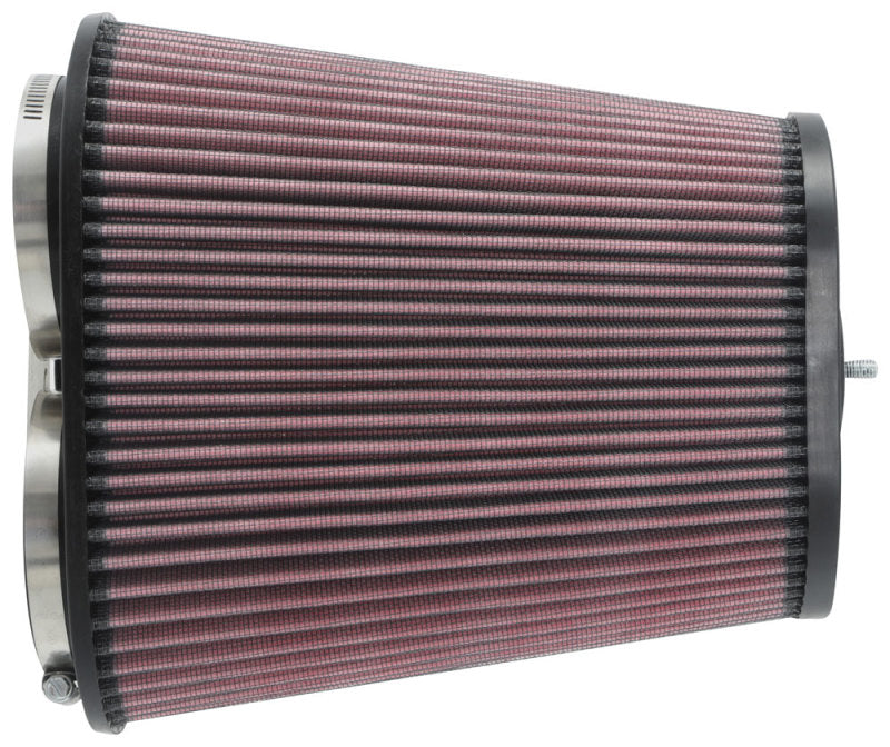 K&N Universal Clamp-On Air Filter 3-1/8in Dual FLG  8-7/8in X 5-3/16 B 6-1/4in X 4IN T, 9inH W/STUD