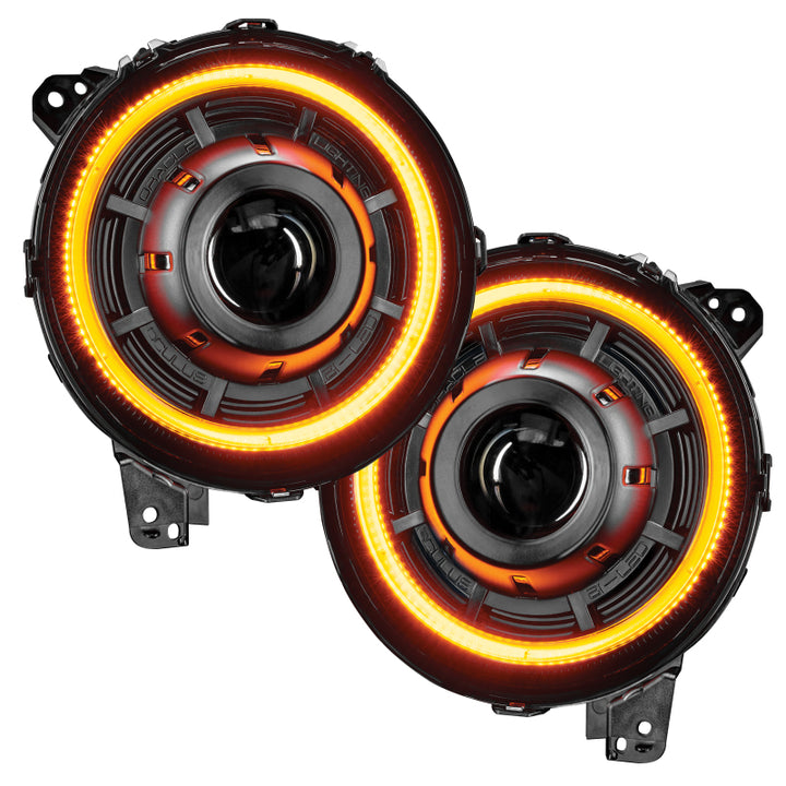 Oracle Jeep JL/Gladiator JT Oculus Bi-LED Projector Headlights - Amber/White Switchback SEE WARRANTY