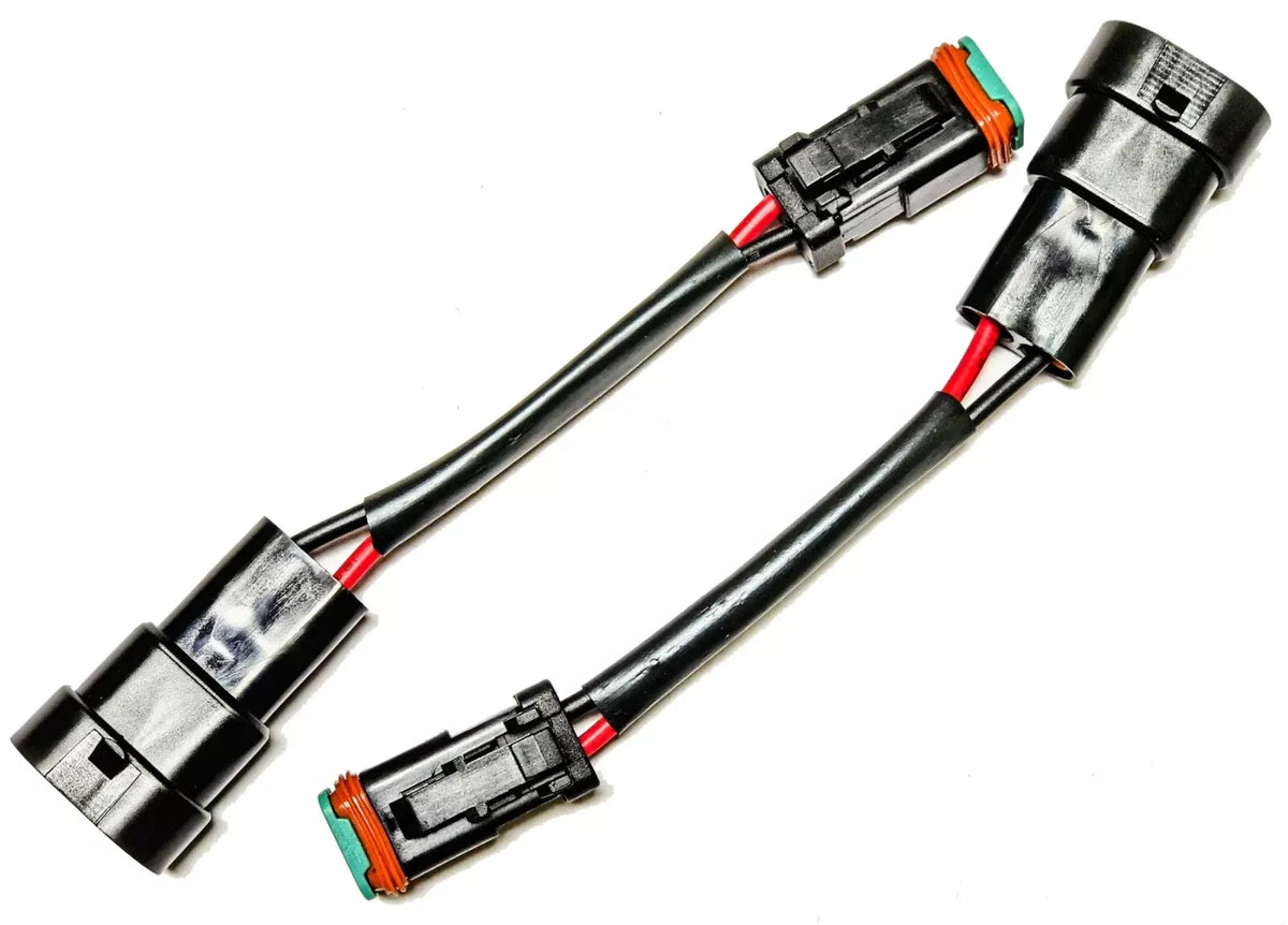 LED Bar Cube Light Connector Adapter Wire Harness Pair H10/9006/9005/9145 to Deutsch