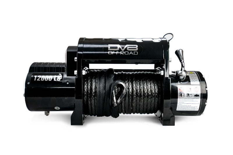 DV8 Offroad 12000 LB Winch w/ Synthetic Line & Wireless Remote - Black