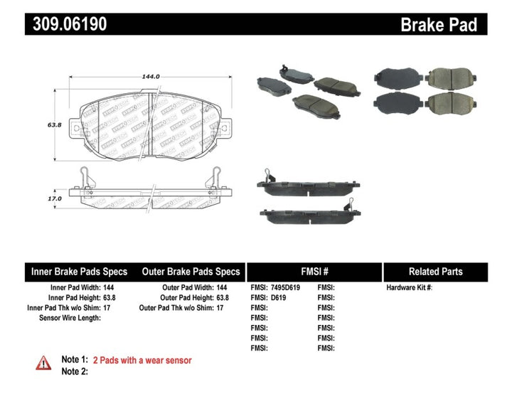 StopTech Performance 00-05 Lexus IS 250/300/350 / 02-09 SC 300/400/430 Front Brake Pads