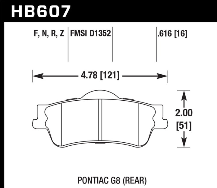 Hawk 08-09 Pontiac G8 3.6 Base/6.0 HPS Street Rear Brake Pads