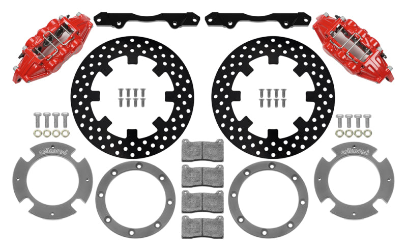 Wilwood 17-21 Can-Am X3RS Red 6-Piston Front Kit 11.25in - Drilled Rotors