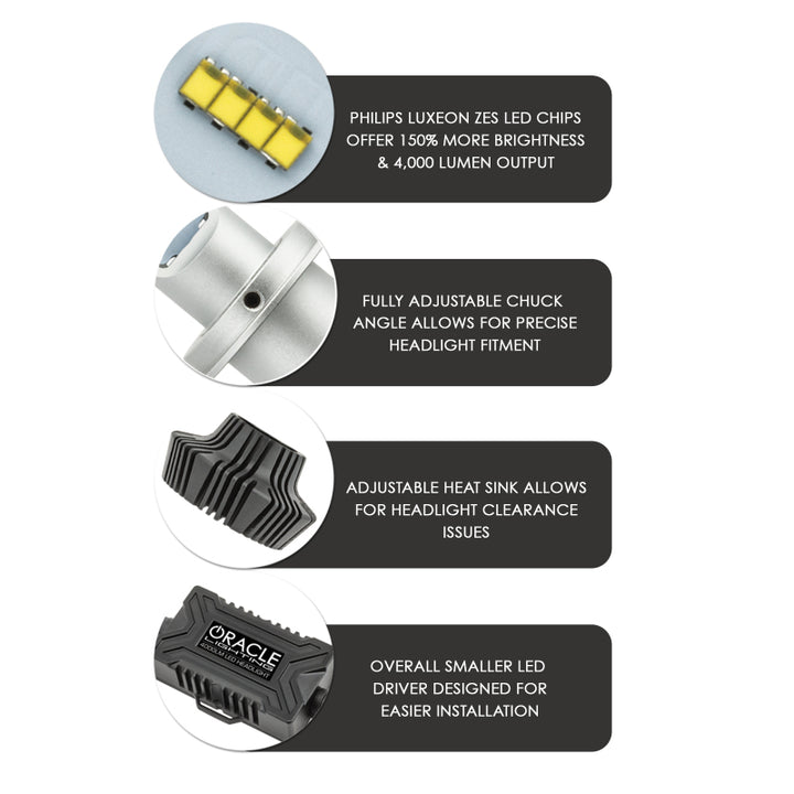 Oracle H13 4000 Lumen LED Headlight Bulbs (Pair) - 6000K SEE WARRANTY