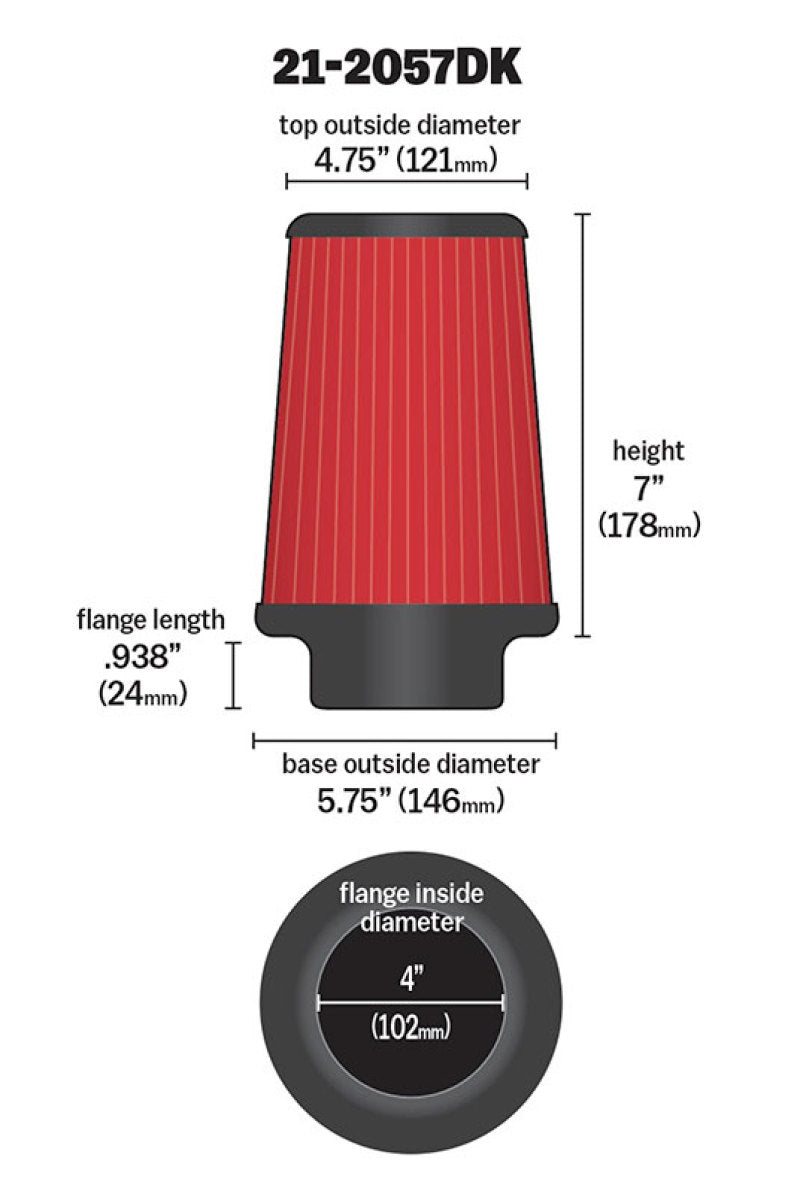 AEM Dryflow 4in x 7in Dryflow