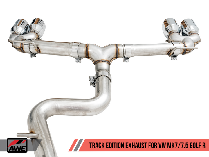 AWE Tuning Mk7 Golf R Track Edition Exhaust w/Chrome Silver Tips 102mm