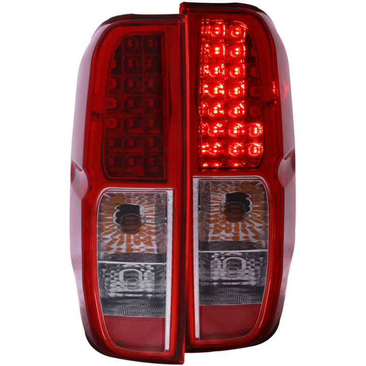 ANZO 2005-2008 Nissan Frontier LED Taillights Red/Clear