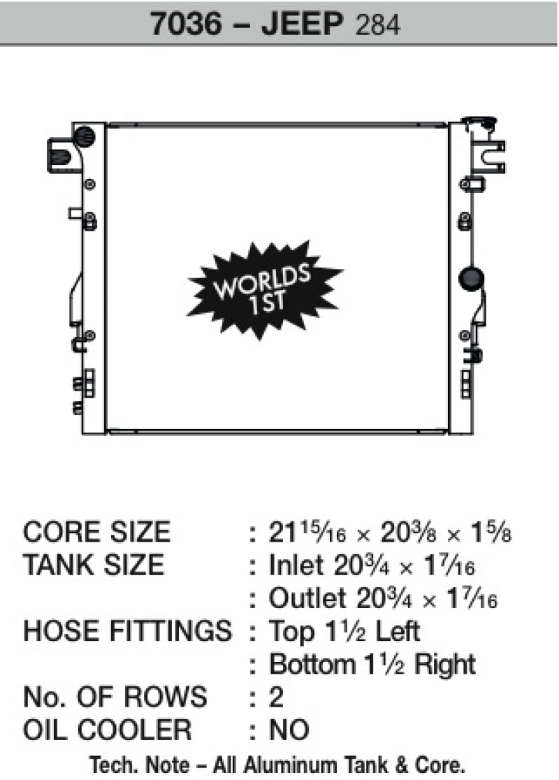 CSF 07-18 Jeep Wrangler (JK) Radiator