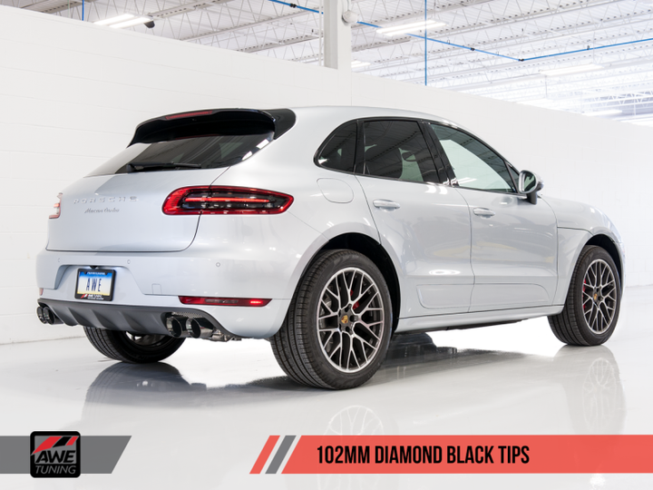 AWE Tuning Porsche Macan Touring Edition Exhaust System - Diamond Black 102mm Tips
