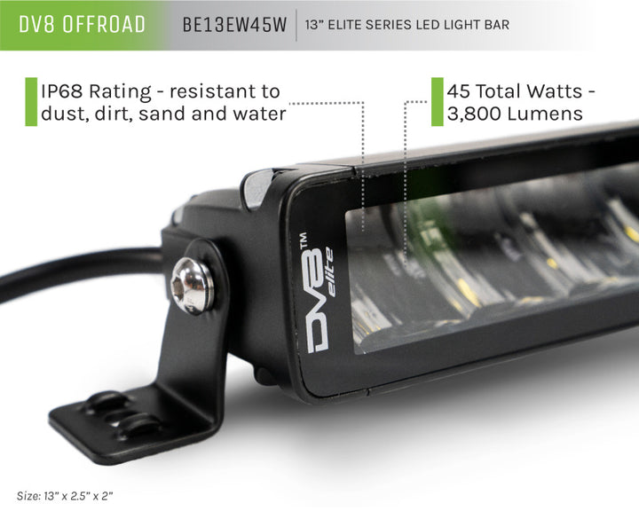 DV8 Offroad Elite Series 13in Light Bar 45W Flood/Spot LED