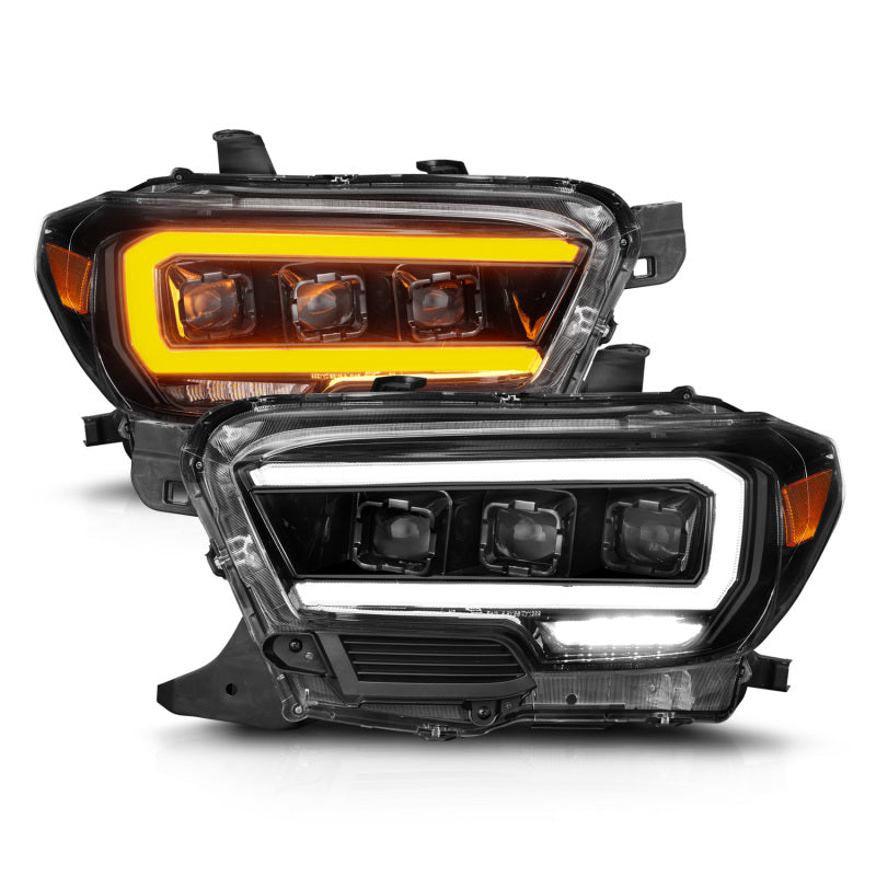 ANZO 16-22 Toyota Tacoma SR/SR5 ONLY Full LED Proj Headlights w/Light Bar Seq. Blk w/Initiation Lgt