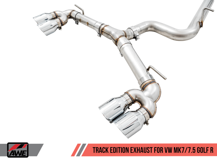 AWE Tuning Mk7 Golf R Track Edition Exhaust w/Chrome Silver Tips 102mm