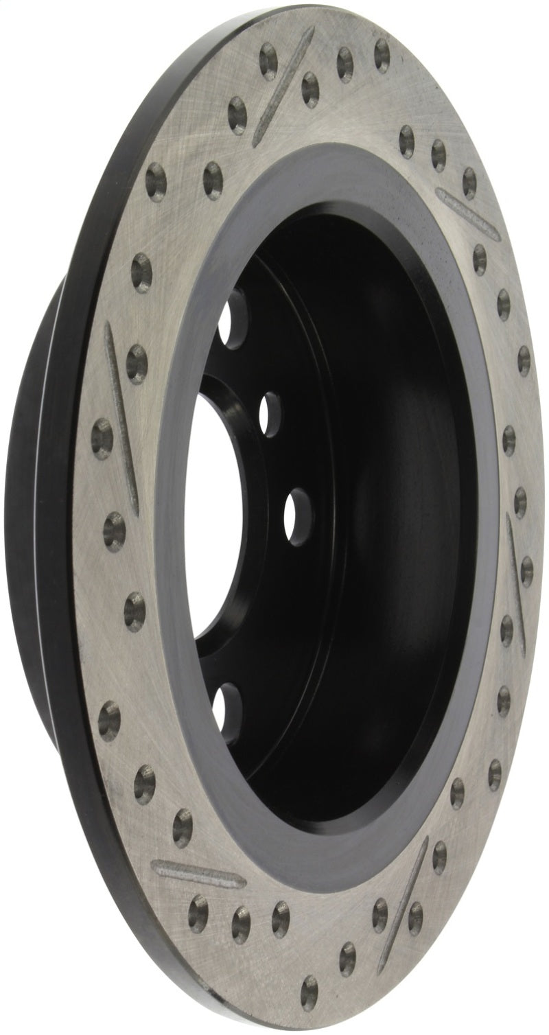 StopTech 14-15 Mini Cooper Base Slotted & Drilled Rear Left Rotor