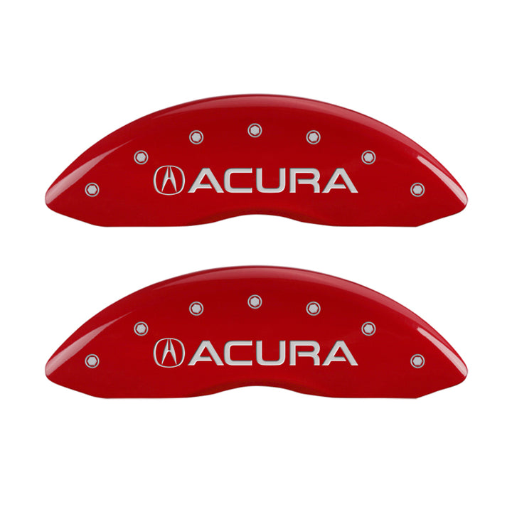 MGP 4 Caliper Covers Front Acura Rear MDX Red Finish Silver Characters