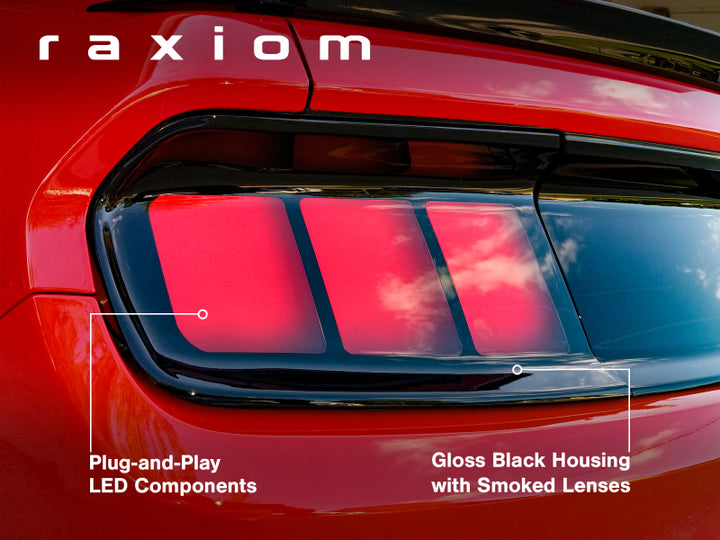 Raxiom 15-22 Ford Mustang Profile LED Tail Lights - Gloss Black Housing (Smoked Lens)