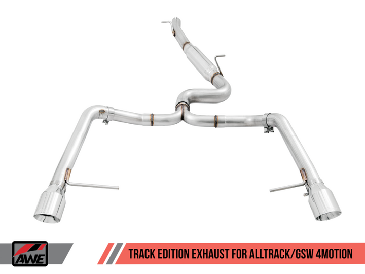 AWE Tuning VW MK7 Golf Alltrack/Sportwagen 4Motion Track Edition Exhaust - Polished Silver Tips