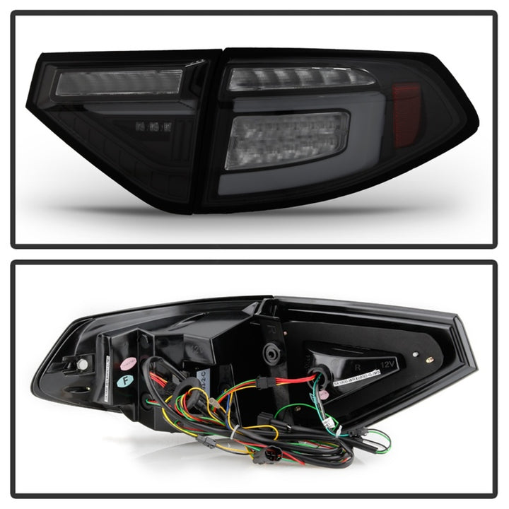 Spyder 08-14 Subara Impreza WRX Hatchback LED Tail Lights Seq Signal Blk Smoke ALT-YD-SI085D-SEQ-BSM
