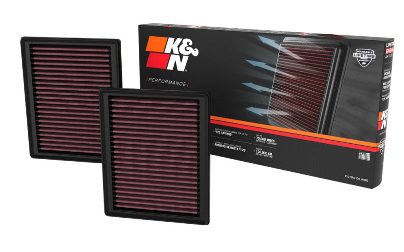 K&N 2023 Nissan Z 3.0L V6 Replacement Air Filter (Includes 2 Filters)