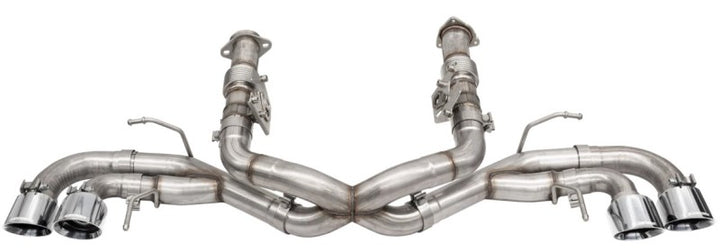 Corsa 20-24 Corvette C8 3in Xtreme Cat-Back Exhaust 4.5in Pol Quad Tips - Integrates stock AFM Valve