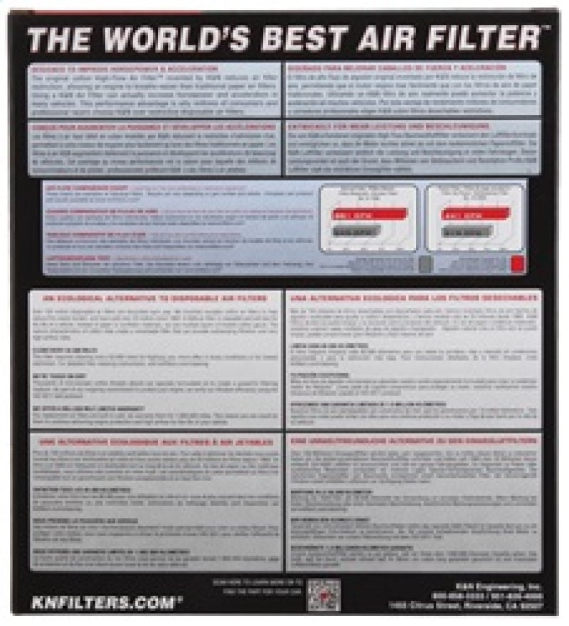 K&N Replacement Air Filter CHEVROLET EQUINOX 2.4L L4 & 3.0L V6; 2010