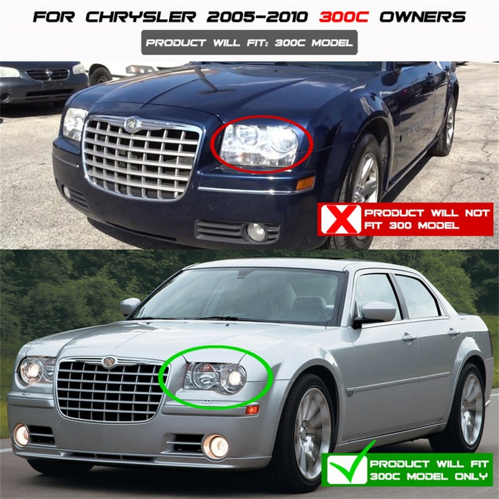 Spyder Chrysler 300C 05-10 Projector Headlights LED DRL Smoke High/Low H7 PRO-YD-C300C-DRL-SM